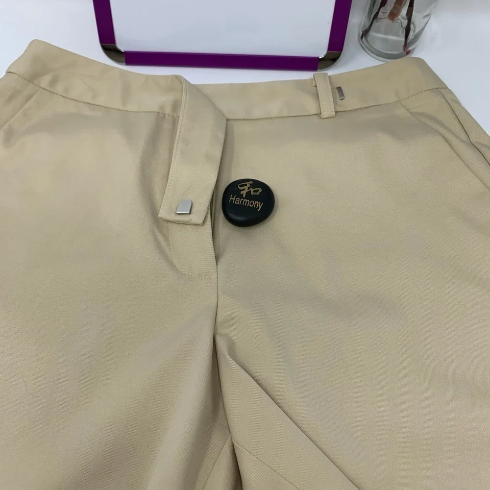 Talbots Women’s Beige Chino Bermuda Shorts Size 8P High Rise Flat Front Stretch - Picture 10 of 11
